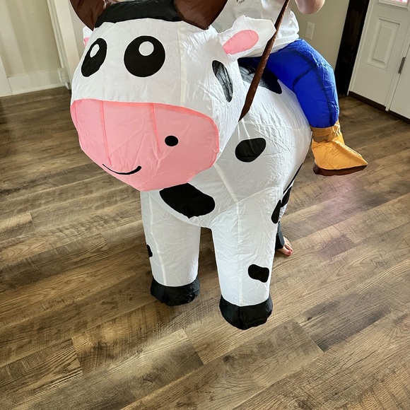 Inflatable Cow Costume with Rider - Picture 2 of 3